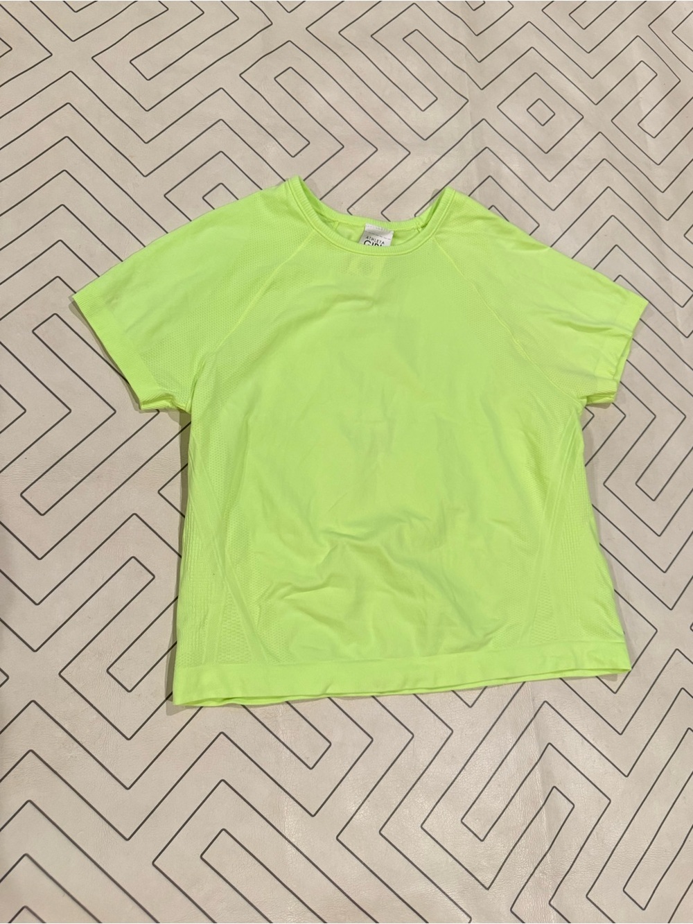 Athleta Girl Neon Lime Short-Sleeve Athletic Top